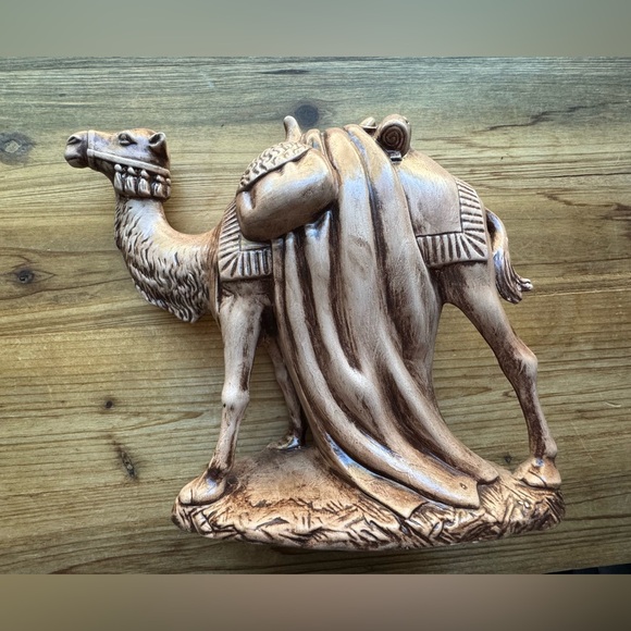 Pack Camel Nativity Christmas Standing Glazed Ceramic Desert 1970s Holland Mold - Picture 4 of 5